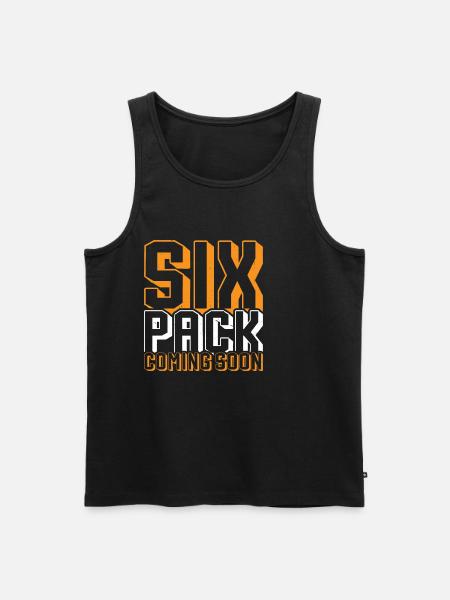 Six Pack Coming Soon 64 - Men's Premium Organic Tank Top - black