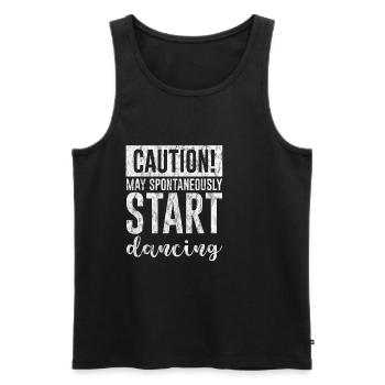 Caution! May Spontaneously Start Dancing 3 - Männer Premium Bio Tank Top - Schwarz - Vorne - Michal (187cm)