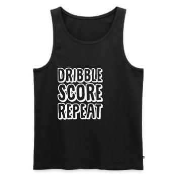 Dribble Score Repeat - Men's Premium Organic Tank Top - black - Front - AI Model Male 178 light (178cm)
