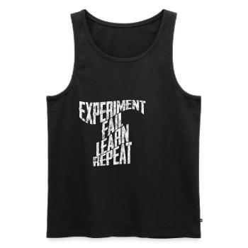 Expérimenter, Échouer, Apprendre, Répéter, 3 - Débardeur bio Premium Homme - noir - Devant - Michal (187cm)