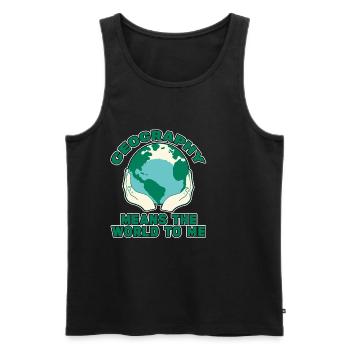 Geography Means The World To Me 4 - Men's Premium Organic Tank Top - black - Front - AI Model Male 178 light (178cm)