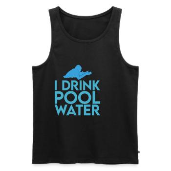 I Drink Pool Water 4 - Men's Premium Organic Tank Top - black - Front - Michal (187cm)