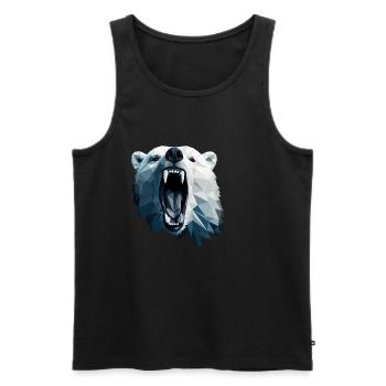 Geometric Style Polar Bear - Men's Premium Organic Tank Top - black - Front - AI Model Male 178 light (178cm)