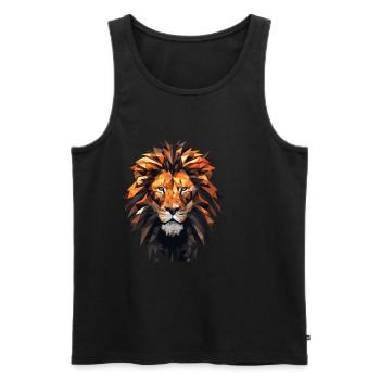 Geometric Lion Animation - Men's Premium Organic Tank Top - black - Front - AI Model Male 178 light (178cm)