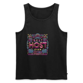 Meilleur hôte de tous les temps 21 - Débardeur bio Premium Homme - noir - Devant - AI Model Male 178 light (178cm)