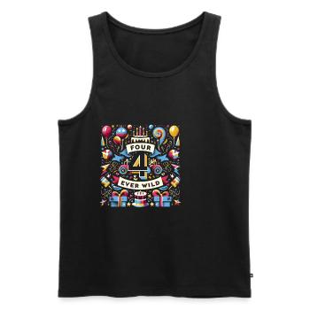 Four Ever Wild 59 - Männer Premium Bio Tank Top - Schwarz - Vorne - Michal (187cm)