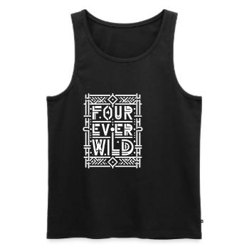 Four Ever Wild 60 - Männer Premium Bio Tank Top - Schwarz - Vorne - Michal (187cm)
