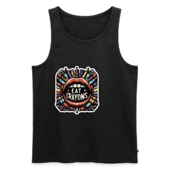 I Eat Crayons 7 - Männer Premium Bio Tank Top - Schwarz - Vorne - AI Model Male 178 light (178cm)