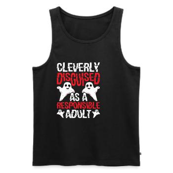 Cleverly Disguised As A Responsible Adult 27 - Men's Premium Organic Tank Top - black - Front - AI Model Male 178 light (178cm)