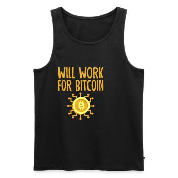 Will Work For Bitcoin 4 - Men's Premium Organic Tank Top - black - Front - AI Model Male 178 light (178cm)