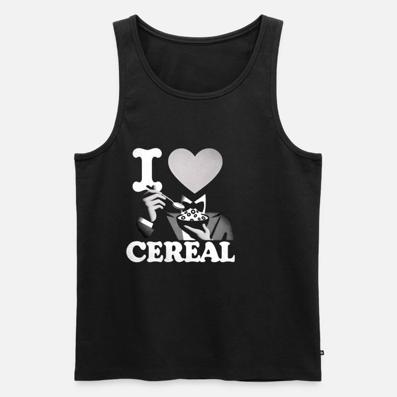 I Love Cereal 6 - Männer Premium Bio Tank Top - Schwarz