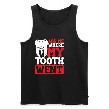 Ask Me Where My Tooth Went 2 - Men's Premium Organic Tank Top - black - Front - AI Model Male 178 light (178cm)