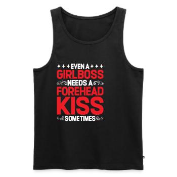 Even A Girlboss Needs A Forehead Kiss Sometimes - Männer Premium Bio Tank Top - Schwarz - Vorne - Michal (187cm)