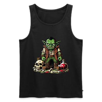 Un gobelin agressif style cartoon - Débardeur bio Premium Homme - noir - Devant - AI Model Male 178 light (178cm)