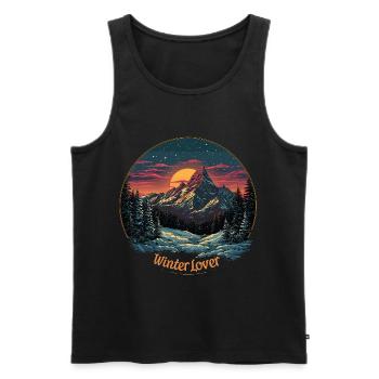 Eine verschneite Berglandschaft für Winterliebhaber - Männer Premium Bio Tank Top - Schwarz - Vorne - AI Model Male 178 light (178cm)