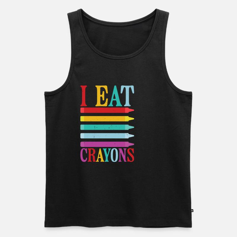 I Eat Crayons 10 - Männer Premium Bio Tank Top - Schwarz
