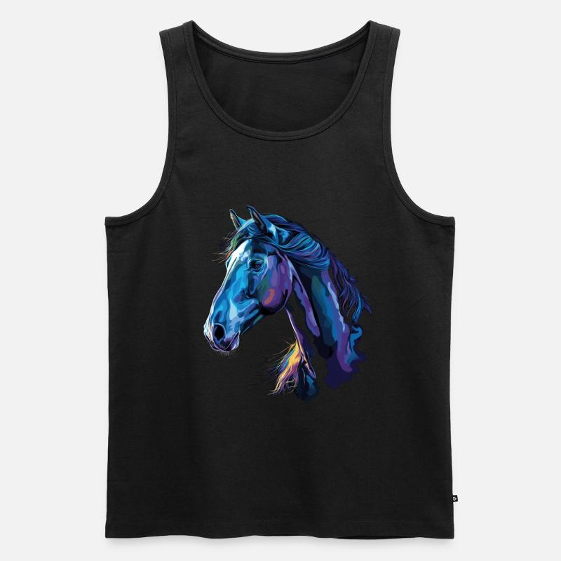 Pferd auf schwarzem Hintergrund - Männer Premium Bio Tank Top - Schwarz