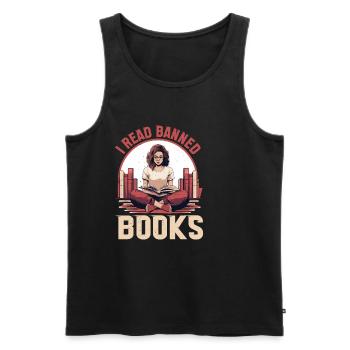 J’ai lu des livres interdits 81 - Débardeur bio Premium Homme - noir - Devant - Michal (187cm)