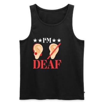 I'm Deaf 36 - Men's Premium Organic Tank Top - black - Front - Michal (187cm)
