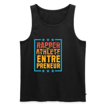 Rapper Athlete Entrepreneur 56 - Men's Premium Organic Tank Top - black - Front - Michal (187cm)