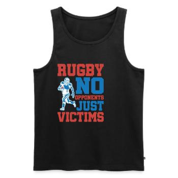 Rugby Pas d’adversaires, juste des victimes 5 - Débardeur bio Premium Homme - noir - Devant - AI Model Male 178 light (178cm)