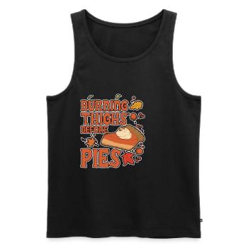 Burning Thighs Before Pies 2 - Männer Premium Bio Tank Top - Schwarz - Vorne - Michal (187cm)