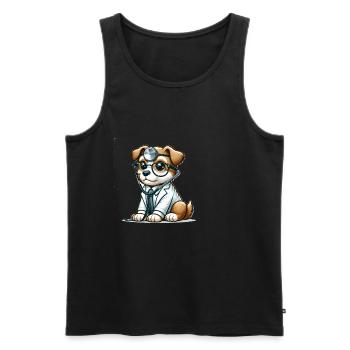 Cute Dog Doctor - Men's Premium Organic Tank Top - black - Front - Michal (187cm)