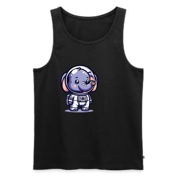 Cute Elephant Astronaut - Men's Premium Organic Tank Top - black - Front - Michal (187cm)
