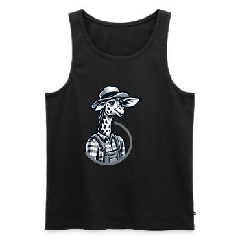 Cute Giraffe Farmer - Männer Premium Bio Tank Top - Schwarz - Vorne - Michal (187cm)