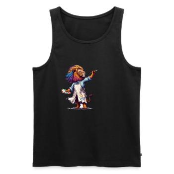 Cute Lion Artist - Men's Premium Organic Tank Top - black - Front - AI Model Male 178 light (178cm)