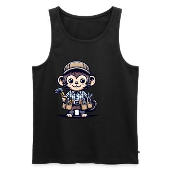 Artisan singe mignon - Débardeur bio Premium Homme - noir - Devant - Michal (187cm)