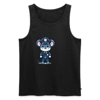 Mignon policier souris - Débardeur bio Premium Homme - noir - Devant - AI Model Male 178 light (178cm)
