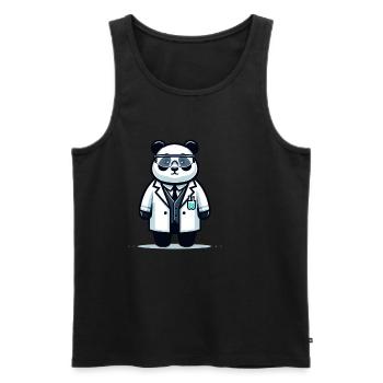 Cute Panda Scientist - Männer Premium Bio Tank Top - Schwarz - Vorne - Michal (187cm)