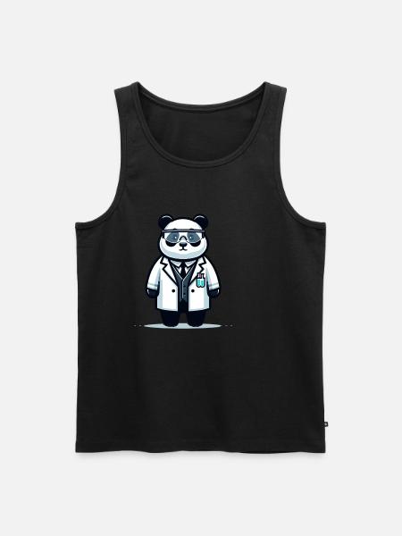 Scientifique panda mignon - Débardeur bio Premium Homme - noir