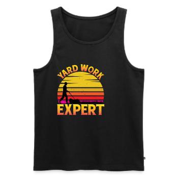 Yard Work Expert 21 - Männer Premium Bio Tank Top - Schwarz - Vorne - AI Model Male 178 light (178cm)