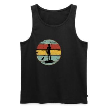 Standup Paddle 3 - Männer Premium Bio Tank Top - Schwarz - Vorne - AI Model Male 178 light (178cm)