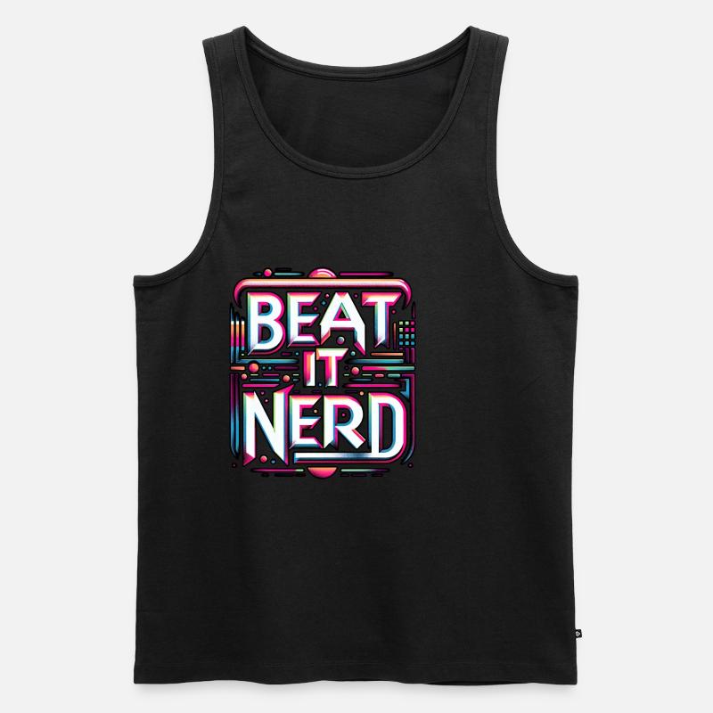 Beat it Nerd 10 - Männer Premium Bio Tank Top - Schwarz