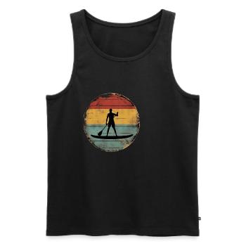 Standup Paddle - Männer Premium Bio Tank Top - Schwarz - Vorne - AI Model Male 178 light (178cm)
