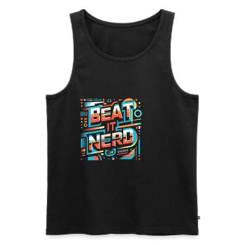 Battez-le Nerd 11 - Débardeur bio Premium Homme - noir - Devant - AI Model Male 178 light (178cm)