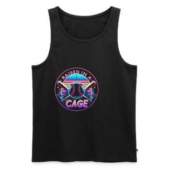 Raised In A Cage 18 - Men's Premium Organic Tank Top - black - Front - Michal (187cm)
