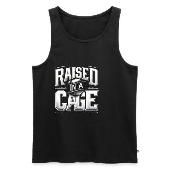 Raised In A Cage 20 - Men's Premium Organic Tank Top - black - Front - AI Model Male 178 light (178cm)