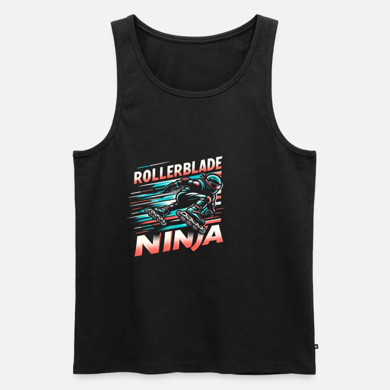 Rollerblade Ninja 13 - Männer Premium Bio Tank Top - Schwarz