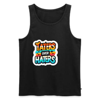 Taters sur les haineux 21 - Débardeur bio Premium Homme - noir - Devant - AI Model Male 178 light (178cm)