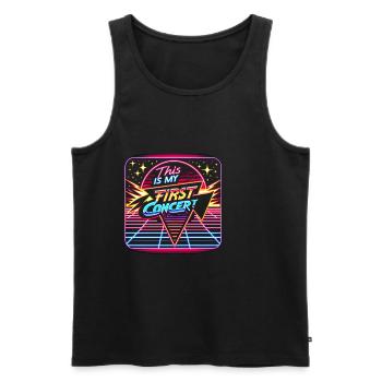 this is my first concert 71 - Men's Premium Organic Tank Top - black - Front - AI Model Male 178 light (178cm)