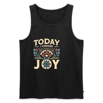 Today I Choose Joy 11 - Men's Premium Organic Tank Top - black - Front - AI Model Male 178 light (178cm)