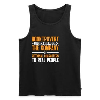 Booktrovert Definition Description 8 - Männer Premium Bio Tank Top - Schwarz - Vorne - Michal (187cm)