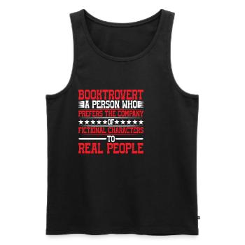 Booktrovert Definition Description 7 - Männer Premium Bio Tank Top - Schwarz - Vorne - Michal (187cm)