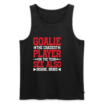 Goalie Gear Goalkeeper Definition 12 - Männer Premium Bio Tank Top - Schwarz - Vorne - Michal (187cm)