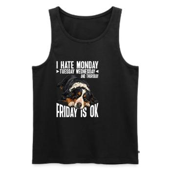 I Hate Monday Tuesday Wednesday, Friday Is Ok 5 - Men's Premium Organic Tank Top - black - Front - AI Model Male 178 light (178cm)