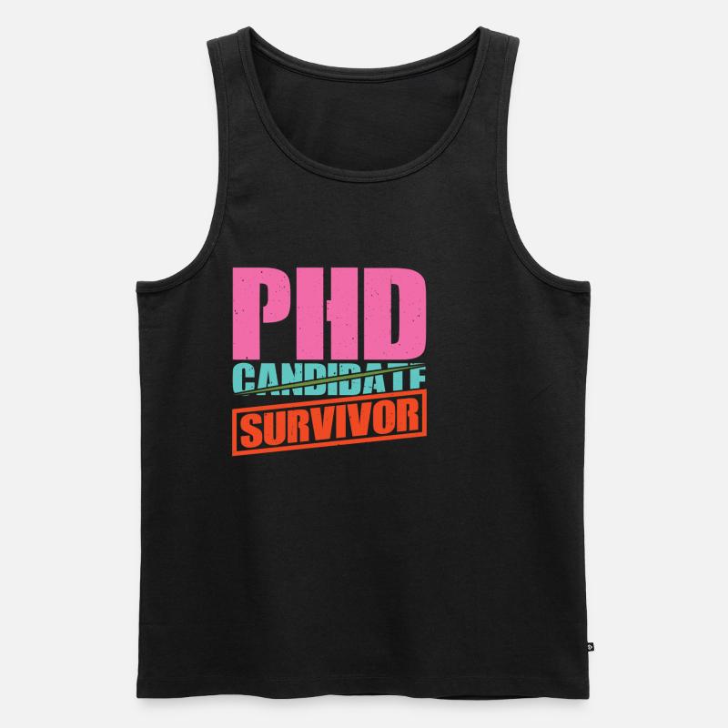 Phd Candidate Survivor 13 - Männer Premium Bio Tank Top - Schwarz